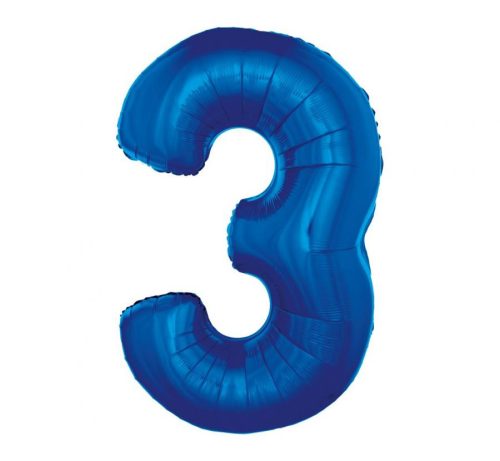 Number B&C Blue Blue Number 3 Foil Balloon 92 cm