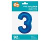 Number B&C Blue Blue Number 3 Foil Balloon 92 cm