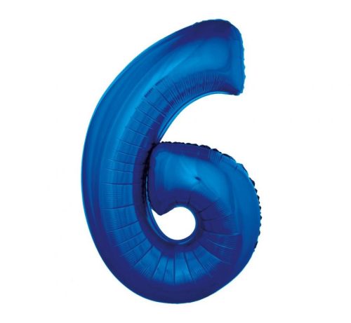 Number B&C Blue Blue number 6 foil balloon 92 cm