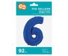 Number B&C Blue Blue number 6 foil balloon 92 cm