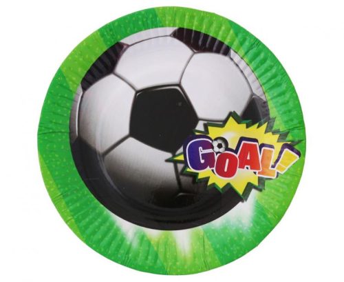 Football Goal paper plate 6 pcs 18 cm