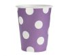 Colour Purple Polka Dots Purple paper cup set of 6, 270 ml