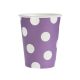 Colour Purple Polka Dots Purple paper cup set of 6, 270 ml