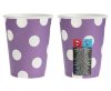 Colour Purple Polka Dots Purple paper cup set of 6, 270 ml