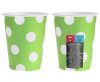 Colour Green Polka Dots Green paper cup set of 6 pcs 270 ml