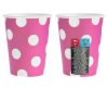 Colour Polka Dots Magenta paper cup 6 pcs 270 ml