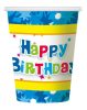 Happy Birthday Blue Happy Birthday paper cup 6 pcs 270 ml