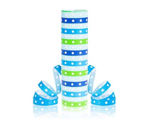 Colour Blue-Green Dots, Blue-Green streamer 4 m