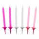 Colour Pattern 3 Pink Birthday Candle Set