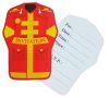 Fireman Fire Brigade yellow invitation 6 pcs