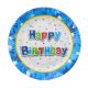 Happy Birthday Blue Happy Birthday paper plate set of 6, 18 cm