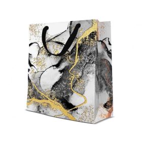 Marble Black and Gold Large Gift Bag