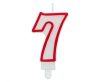 Number Red Outline, Red Outlined Number Candle, Birthday Candle Number 7