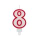 Number Red Outline, Red Number Candle, Birthday Candle 8