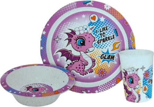 Dragon Dragon, Glam dinnerware set, micro plastic set in Box