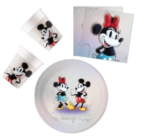 Disney Minnie  Disney 100 Minnie Party Set with 23 cm Plate - 36 pcs