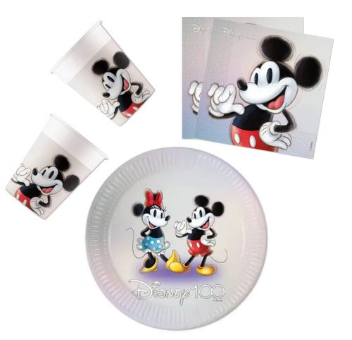 Disney Mickey  Disney 100 Mickey party set with 36 pieces and 23 cm plate