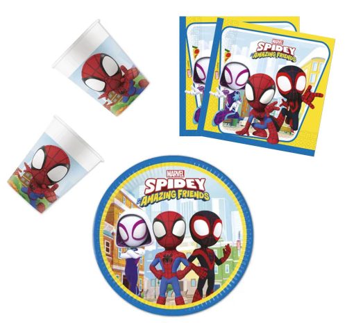 Spiderman Spidey party set 36 pieces with 23 cm plates