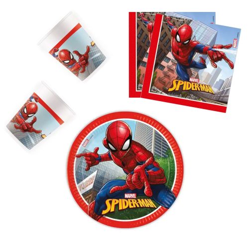 Spiderman Crime Fighter party set 36 pcs with 23 cm plates