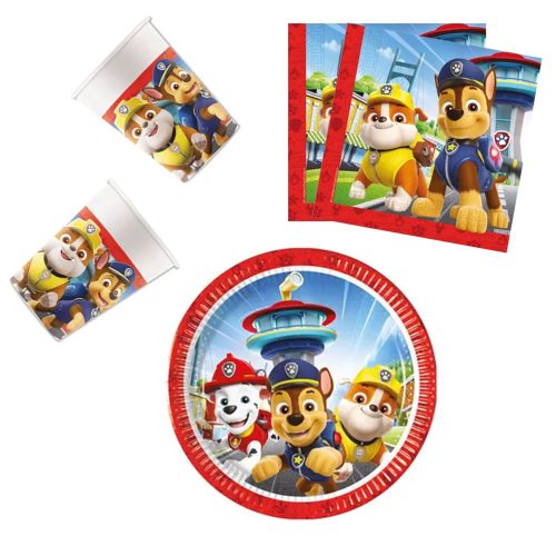 Paw Patrol Rescue Heroes party set with 36 pieces and 20 cm plates