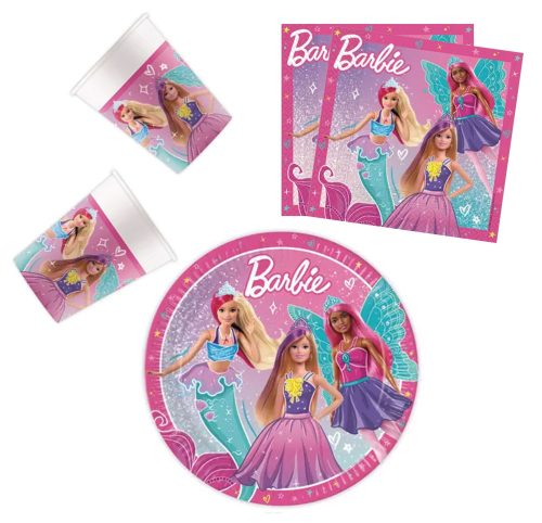 Barbie Fantasy party set with 36 pieces and 23 cm plate