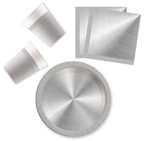 Colour Next Generation Silver, Silver party set 36 pieces with 23 cm plates