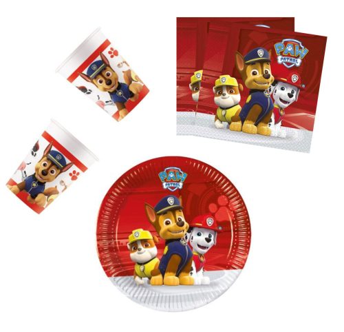 Paw Patrol Ready For Action party set with 36 pieces and 20 cm plates