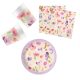 Flower Watercolor Flowers, 36-piece party set with 20 cm plates