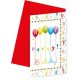 Happy Birthday Streamers Happy Birthday Party Invitations, Set of 6