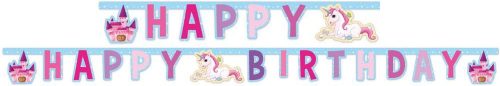 Unicorn Castle Happy Birthday sign 185 cm