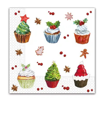 Christmas Christmas Cupcakes i napkin 20 pcs 33x33 cm