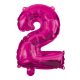 Number Hot Pink number 2 foil balloon 95 cm