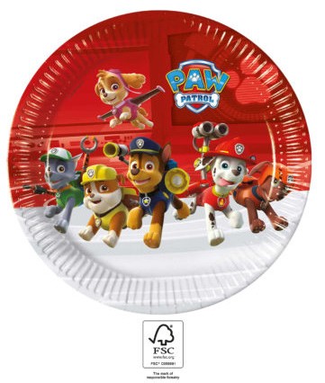 Paw Patrol Ready For Action paper plate 8 pcs 23 cm FSC