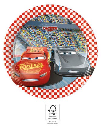 Disney Cars 3 Paper Plate 8 pieces 19 5 cm FSC Javoli Disney Onli