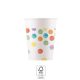 Colour Dots paper cup 8 pcs 200 ml FSC