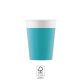 Colour Unicolour Turquoise, Blue paper cup 8 pcs 200 ml FSC