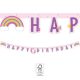 Unicorn Rainbow Colors Happy Birthday Sign FSC 2 m