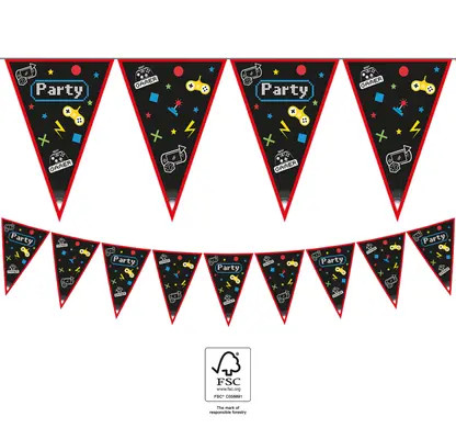 Gamer Gaming Party bunting FSC 2.3 m