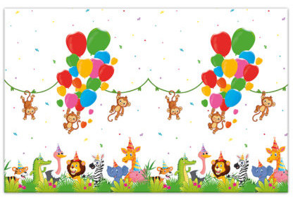 Jungle Balloons plastic tablecloth 120x180 cm