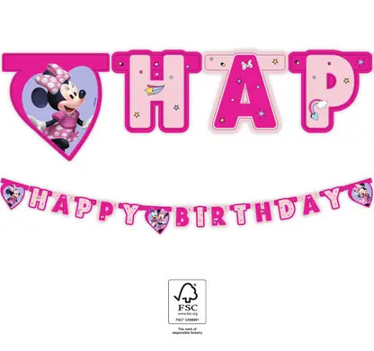 Disney Minnie  Junior Happy Birthday Sign FSC 2 m