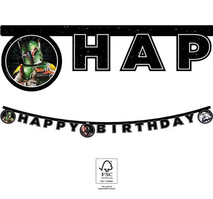 Star Wars Galaxy Happy Birthday Sign FSC 2 m