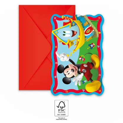 Disney Mickey  Rock the House Party invitation set of 6 FSC