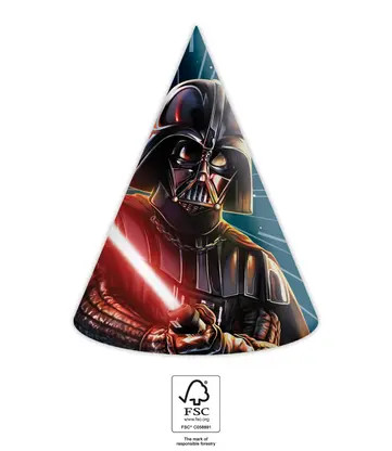 Star Wars Galaxy party hat, cone 6 pcs FSC