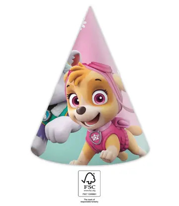 Paw Patrol Skye and Everest party hat, shako 6 pcs FSC