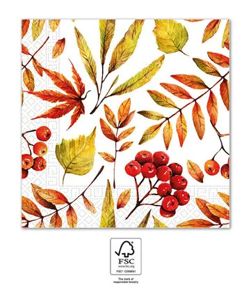 Flower Fallen Leaves Leaf Napkin 20 pcs 33x33 cm FSC