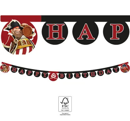 Pirate Island Happy Birthday Sign FSC 2 m