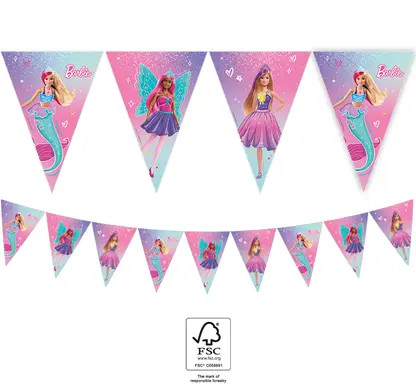 Barbie Fantasy flag garland FSC 2.3 m