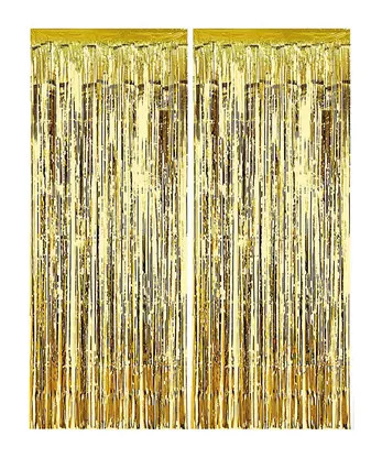 Colour Gold Curtains, 2 m long curtain for doorways