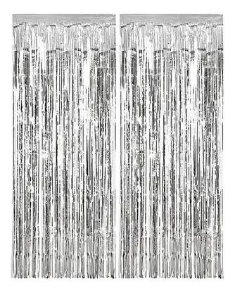 Colour Silver Curtains, Silver Doorway Curtain 2 m