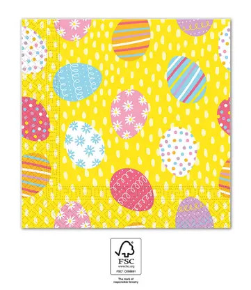 Easter Multicolor Eggs pack of 20 napkins 33x33 cm FSC